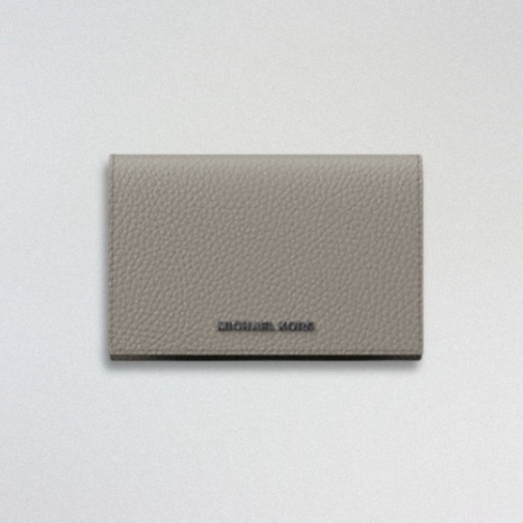 Michael Kors Mercer Jet Set Travel Card Case Wallet Pebble Leather Taupe/Gray OS - Picture 1 of 16